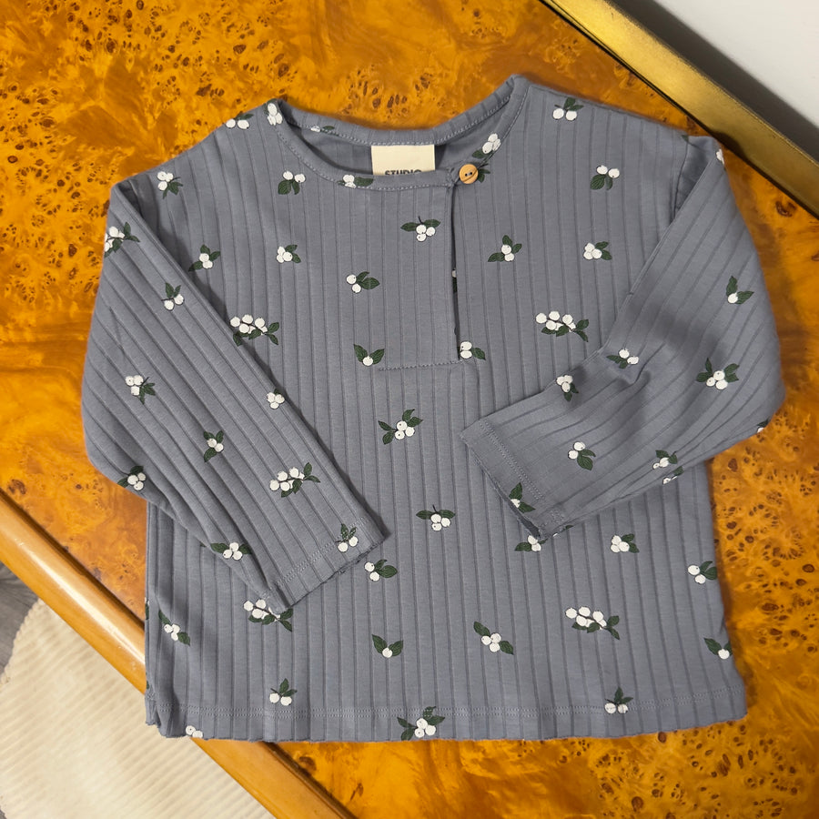 T-shirt Orso Blue/Gui in Cotone Bio a Costine