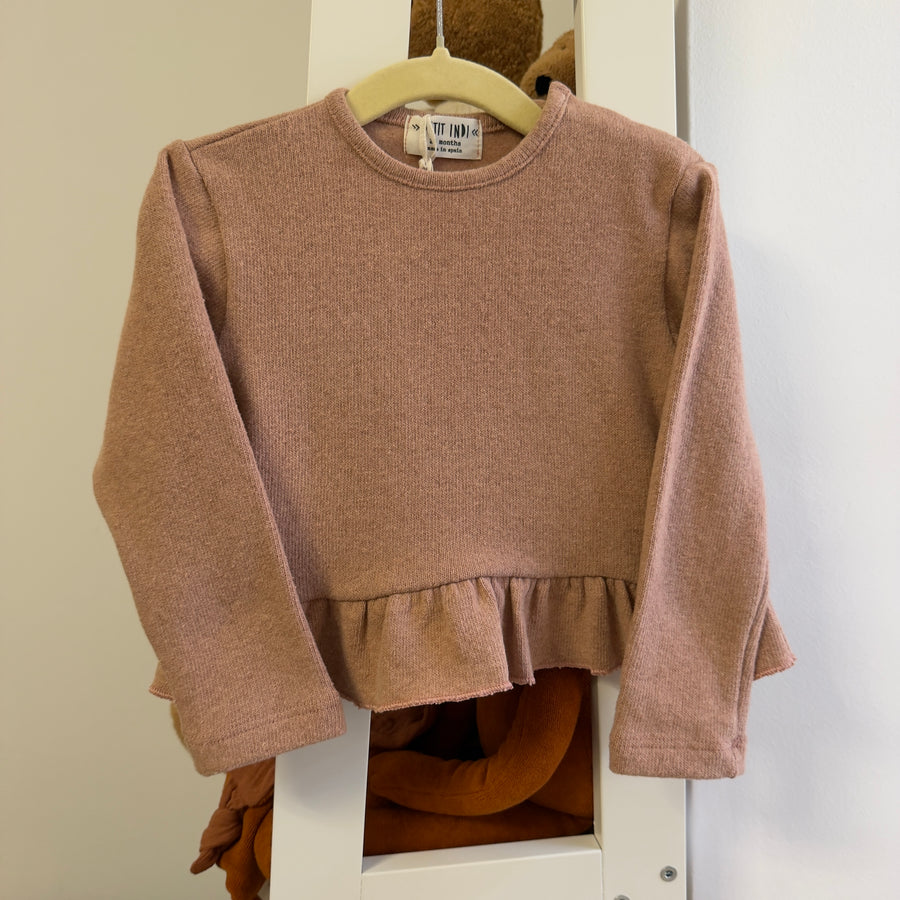 Maglia svasata in caldo cotone blush