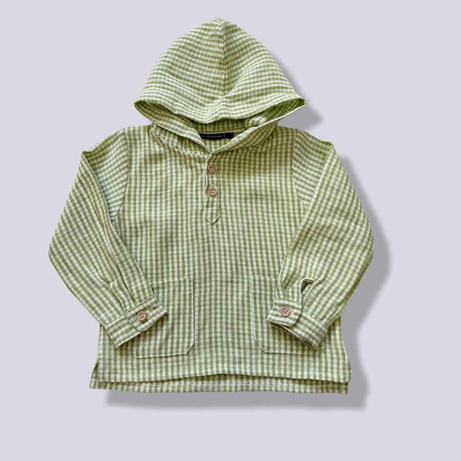 camicia con cappuccio verde