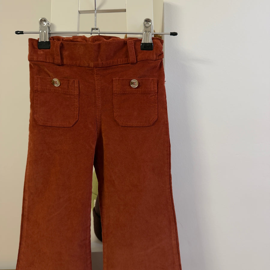 Pantalone in microvelluto a coste -zampa – ginger