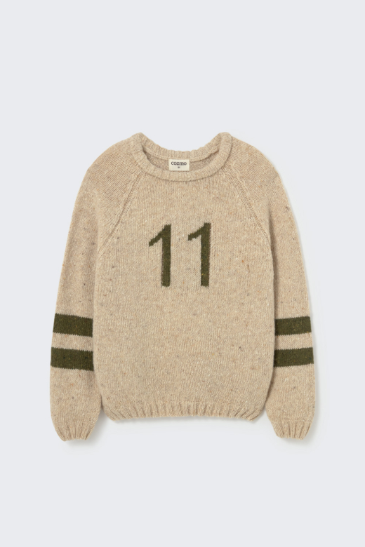 Maglione tweed in lana stile college