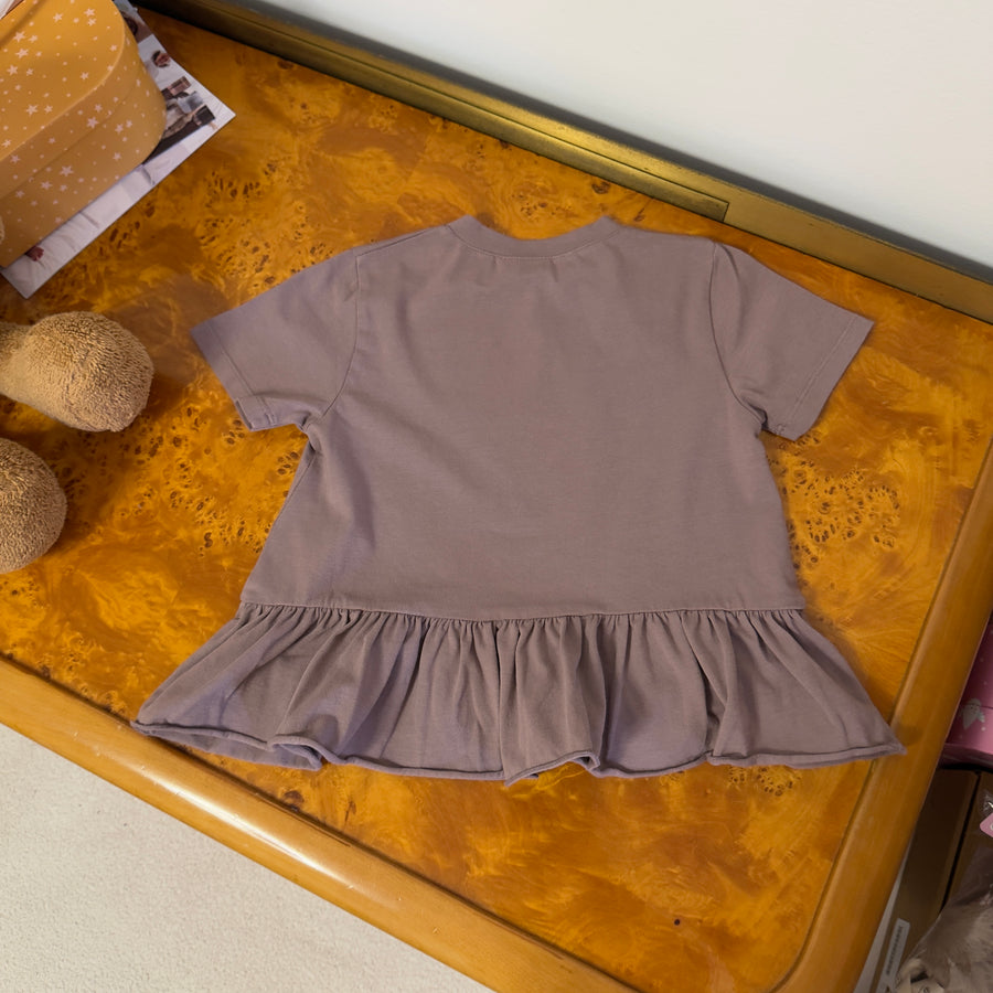 T-shirt svasata in jersey di cotone morbidissimo color malva