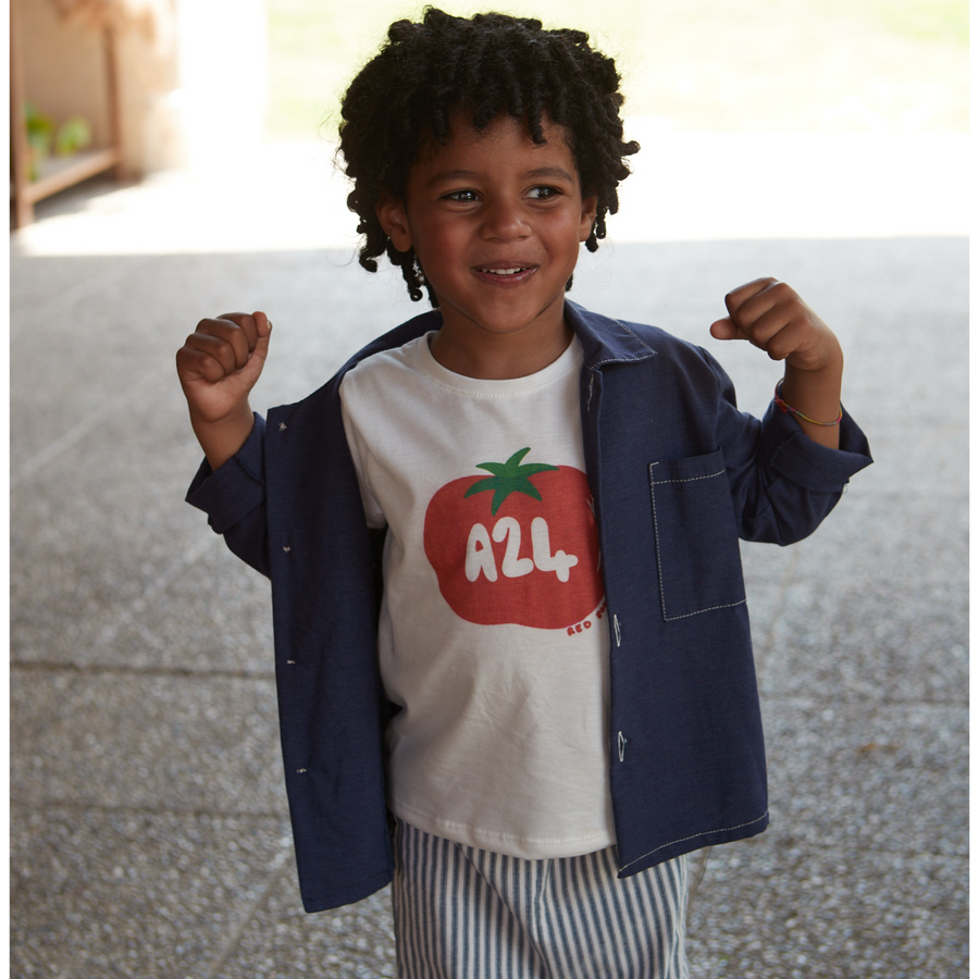 T-shirt pomodoro in morbidissimo jersey di cotone