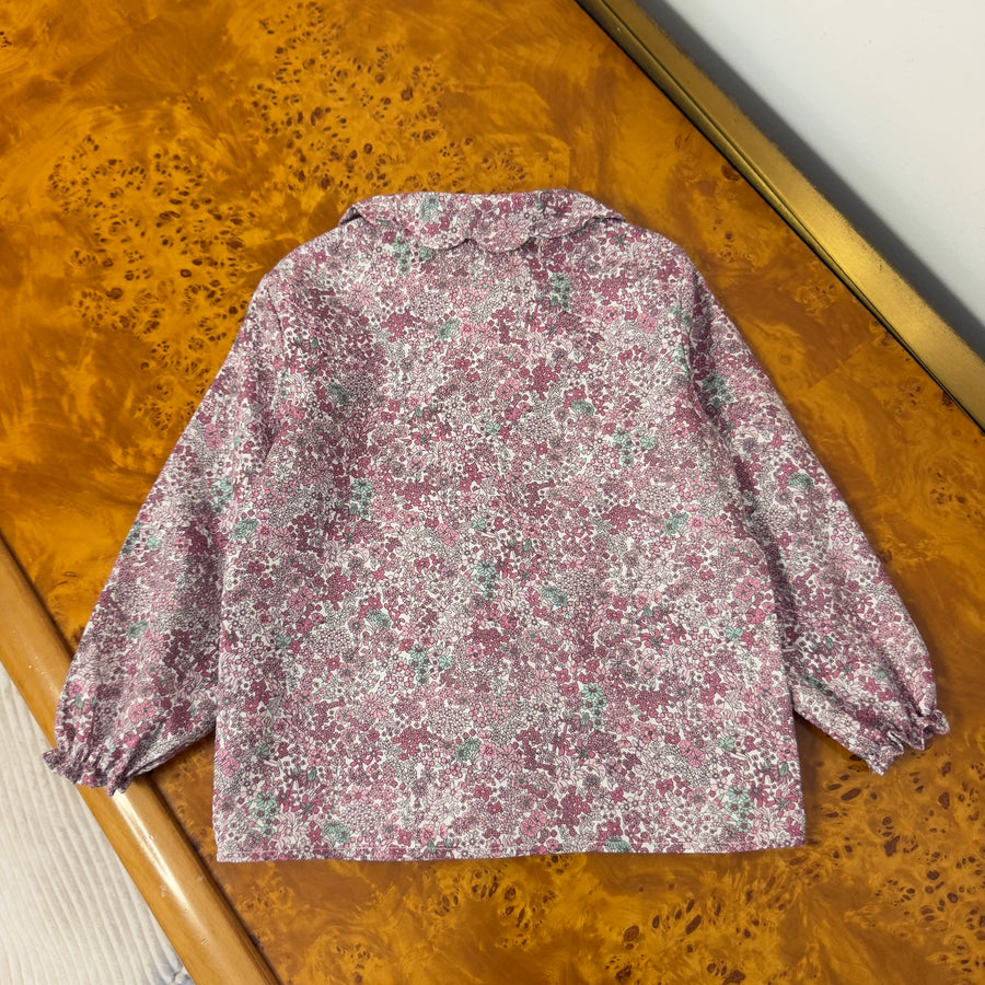 Camicia in Cotone a Millefiori -Rosa e Malva
