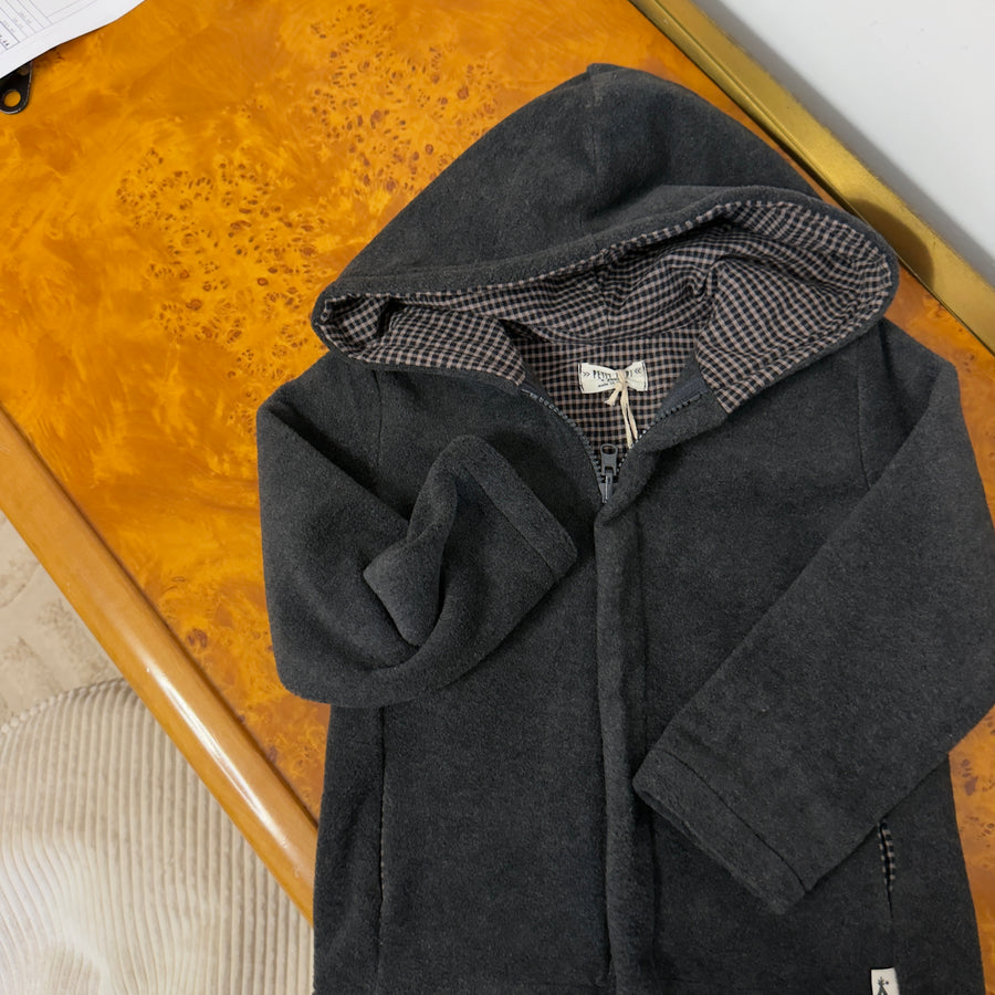 Giacca Felpa Pile  Zip e Cappuccio
