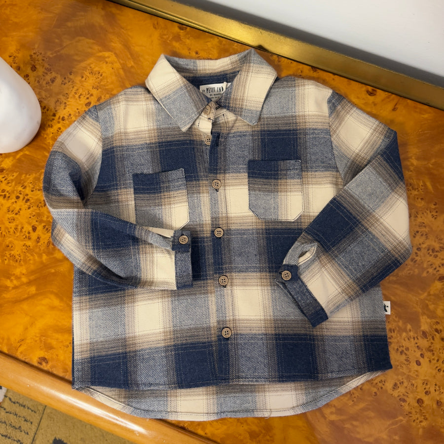 Camicia  a quadri navy e avena