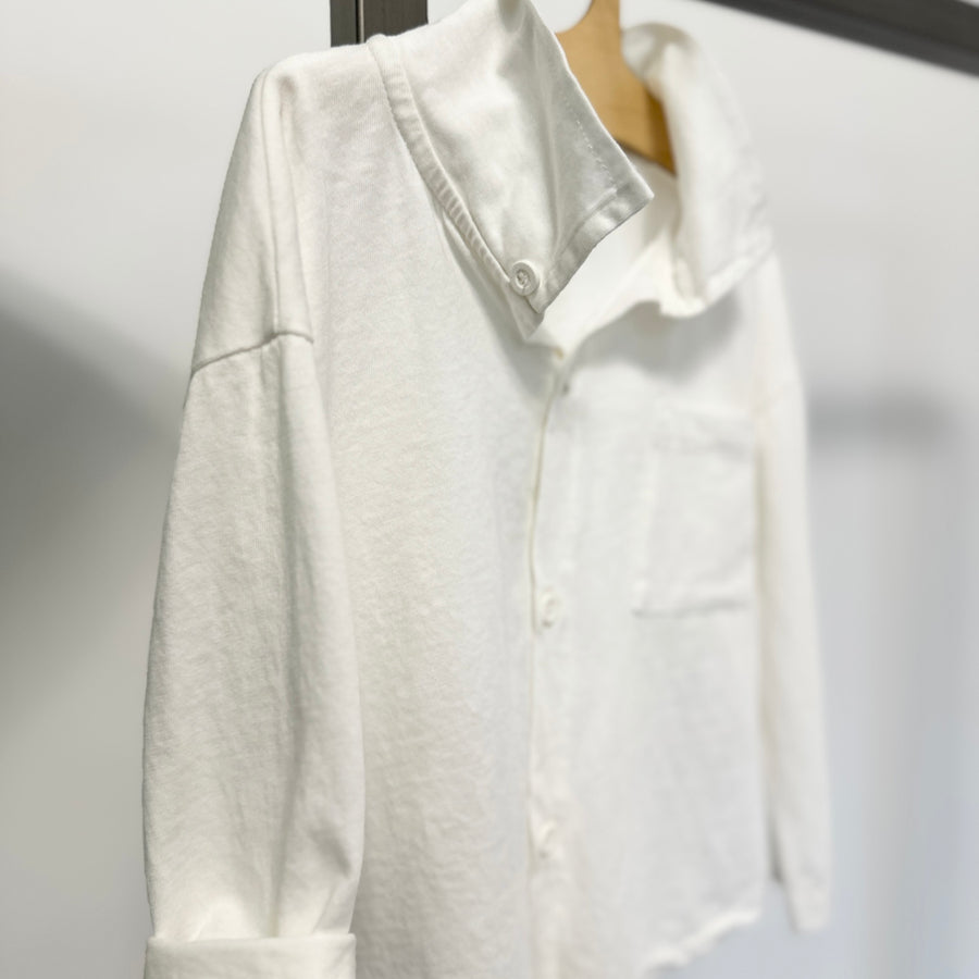 camicia in jersey latte