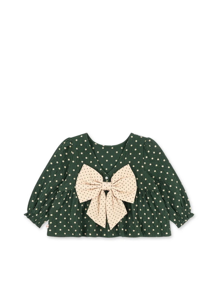 Blusa in cotone organico con fiocco –Elin