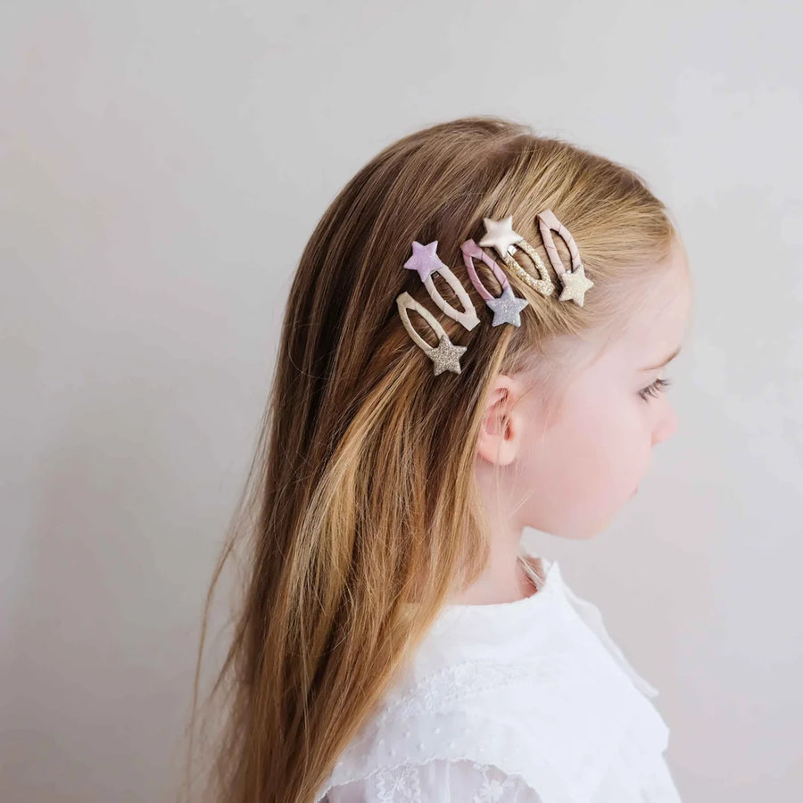 Mini Mollette per Capelli con Stelline Glitter -Stellina
