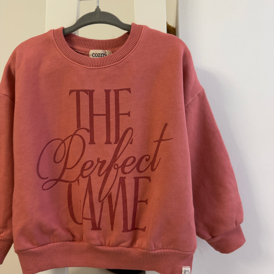 Felpa in cotone  “the perfect game” – rose