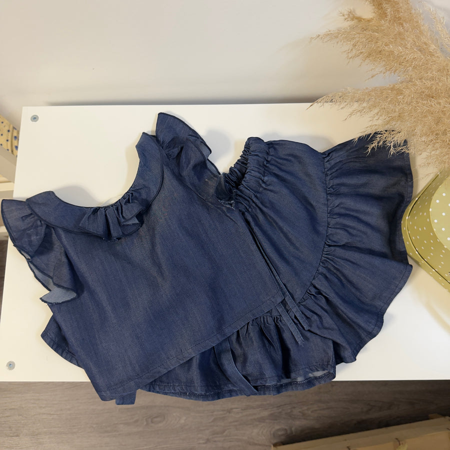 Short effetto gonna in denim chambray | leggero, elegante e versatile