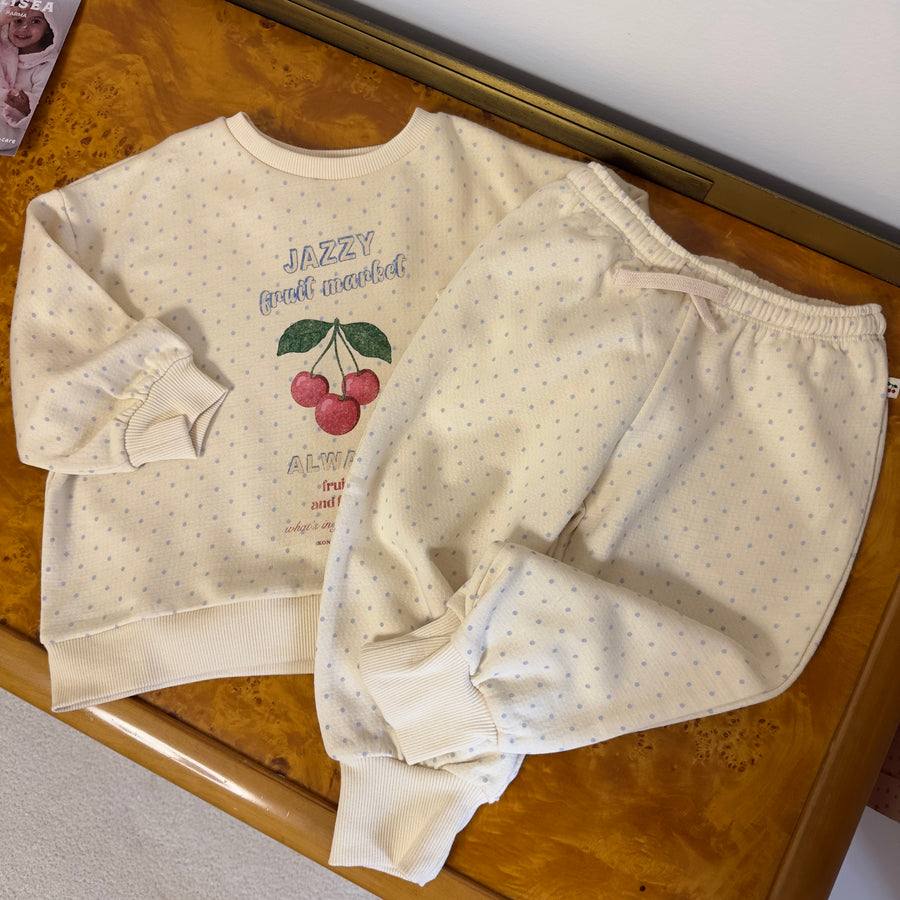 LOUPY LOU PANT - jogger color crema con pois