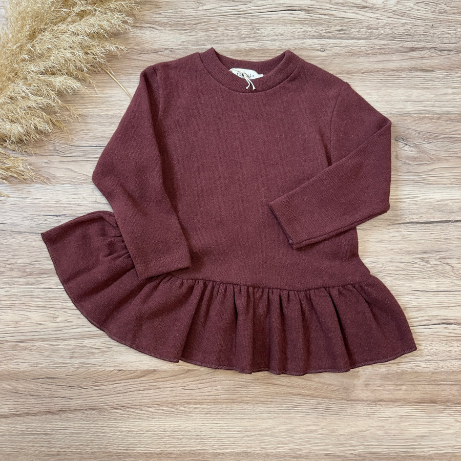 Maglia in caldo cotone borgogna- svasata