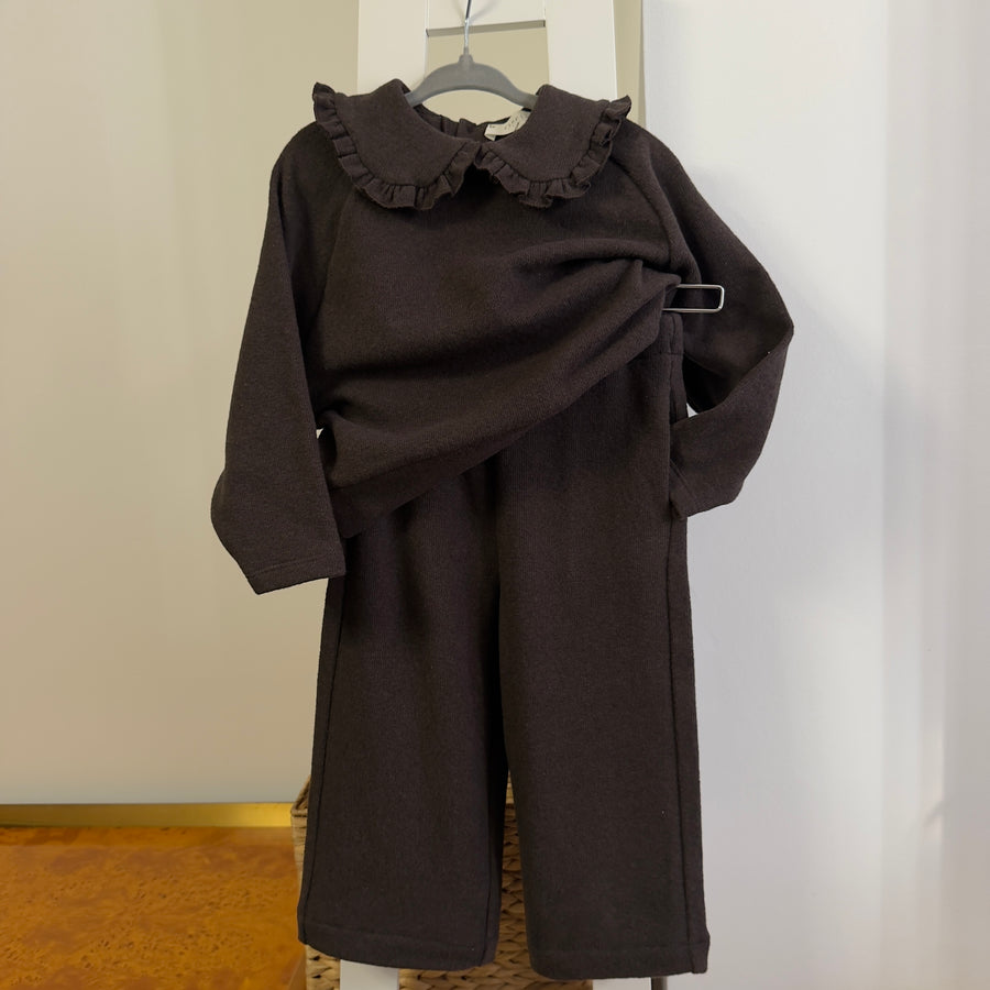 Pantalone Dritto con Tasche Laterali in Caldo Cotone -ICE COFFE