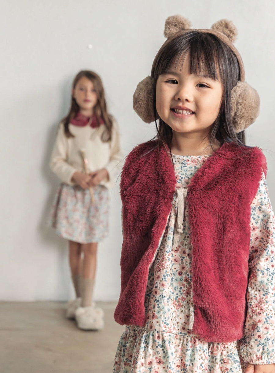 Gilet reversibile teddy ciclamino