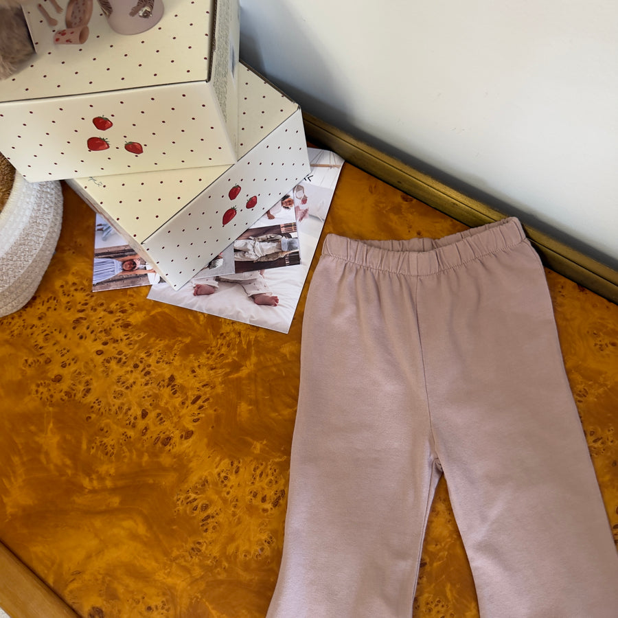 Pantalone trombetta in jersey di cotone - cameo rose