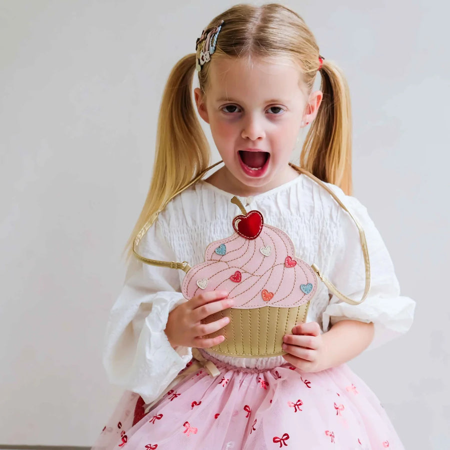 Borsetta Cutey Cupcake – Similpelle metallizzata e glitter