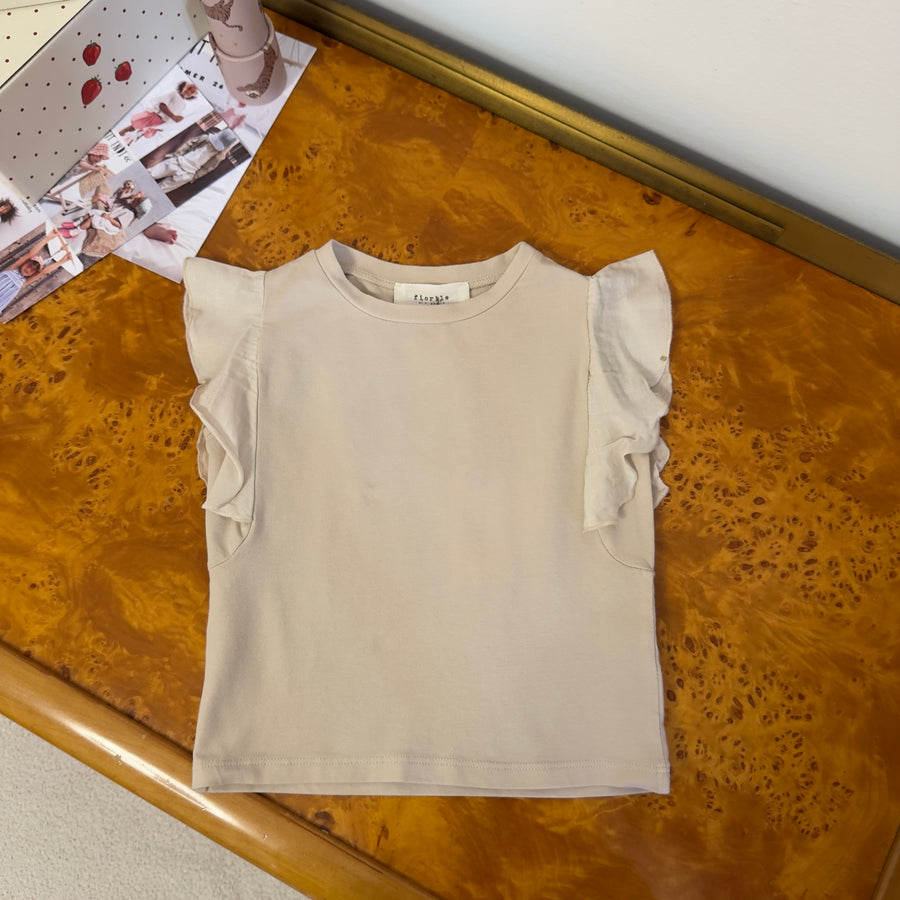 T-shirt in Jersey di Cotone con Volant sulle Spalle – Versatile ed Elegante