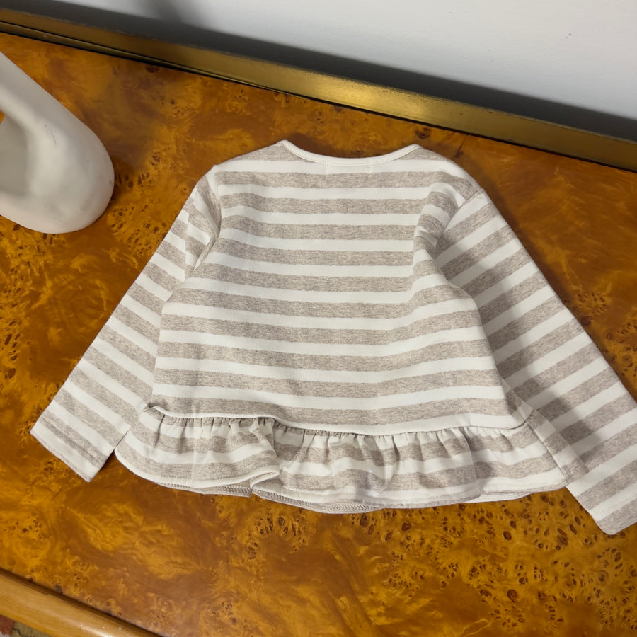 Maglia svasata in felpa a righe