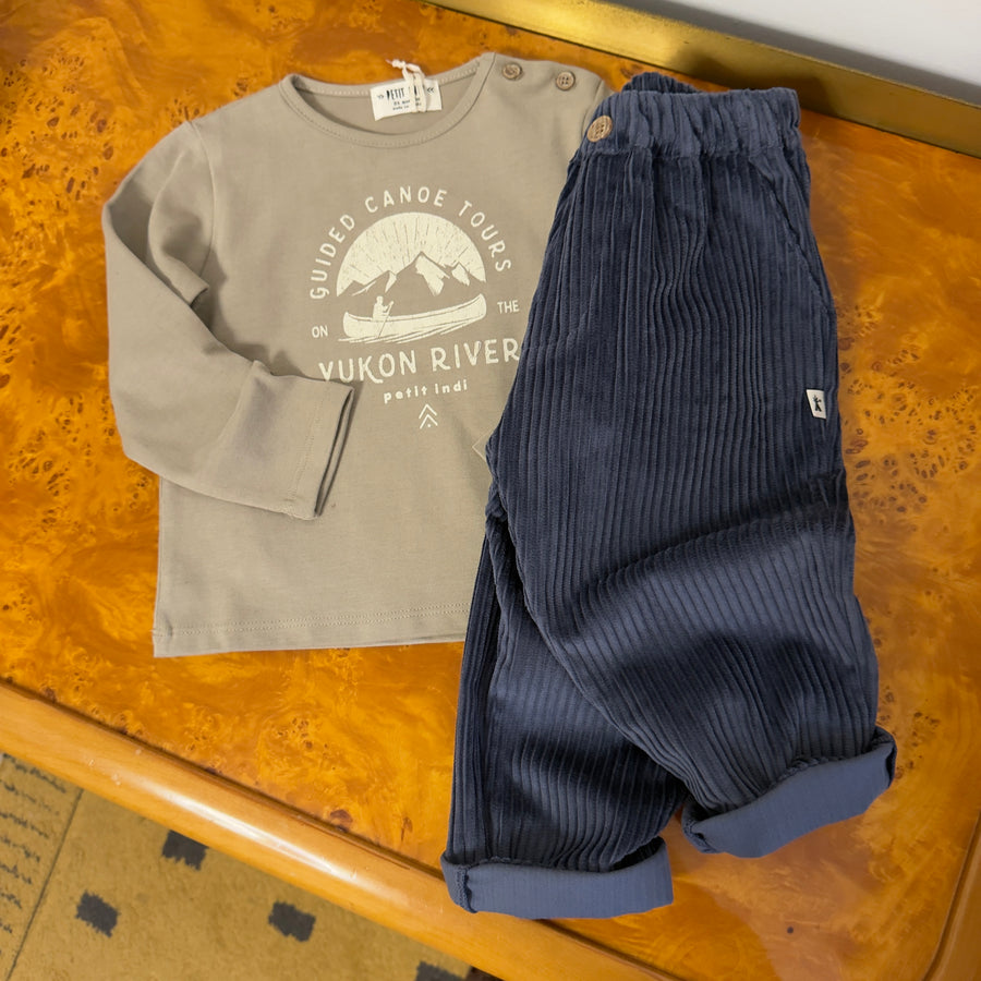 T-shirt a maniche lunghe stampa montagna