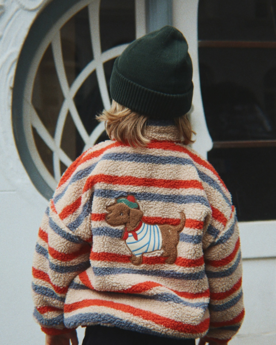 JODY EMBROIDERY TEDDY JACKET - bomber rigato