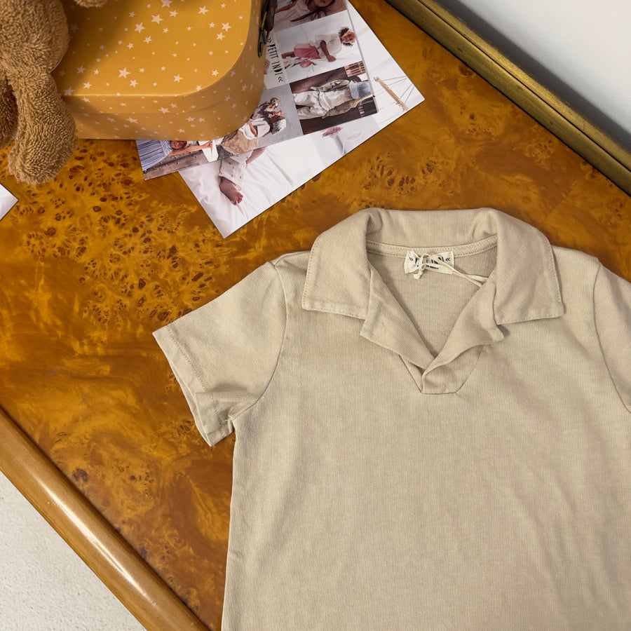 Polo in cotone organico beige nocciola