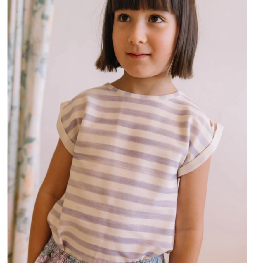 T-shirt Bama righe Rayures Iris in cotone biologico