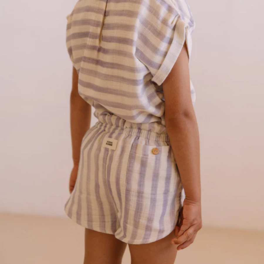 Short Georgette Rayures Iris in cotone biologico