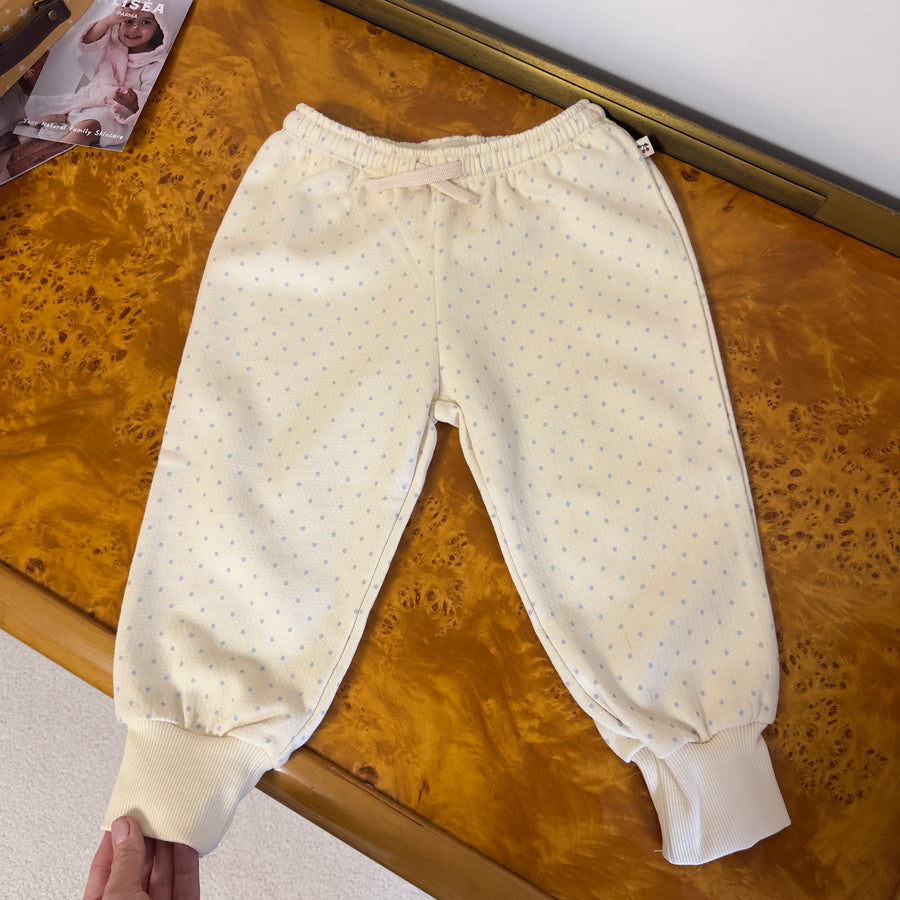 LOUPY LOU PANT - jogger color crema con pois