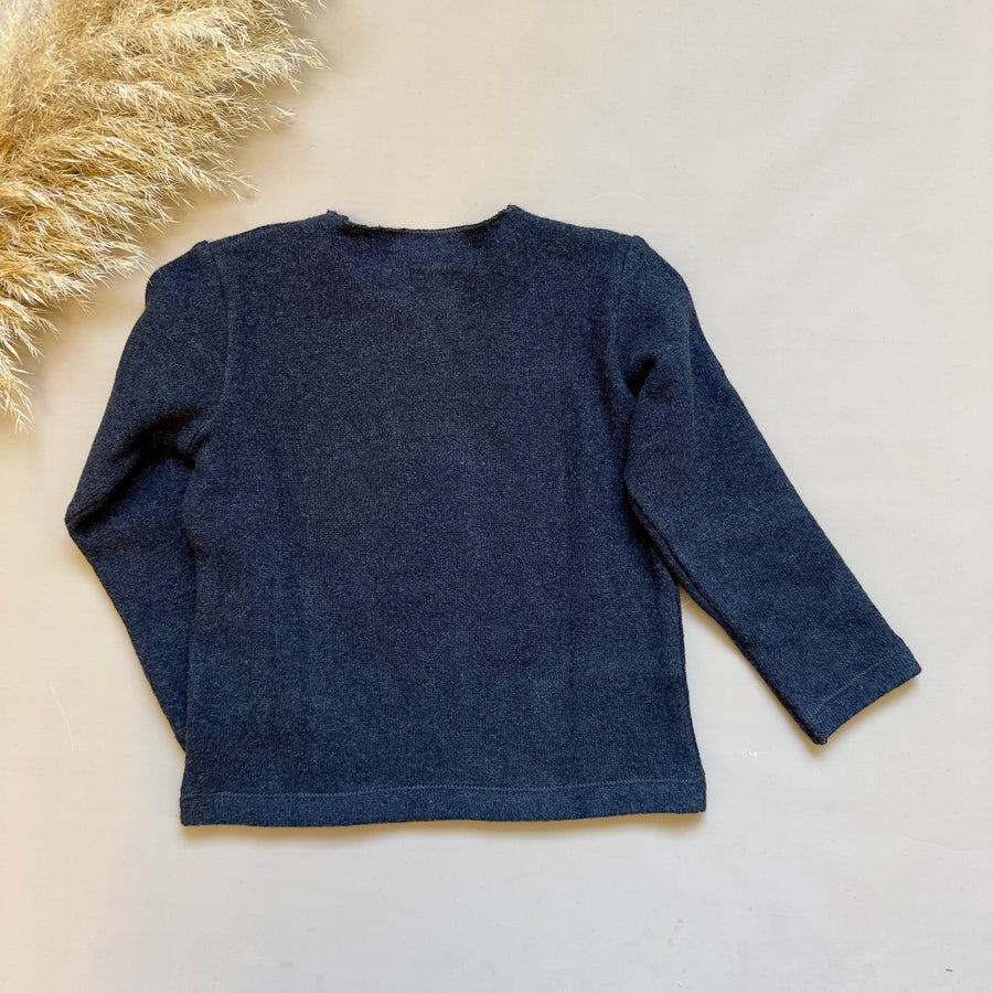 Maglia basic in caldo cotone carbone –essenziale