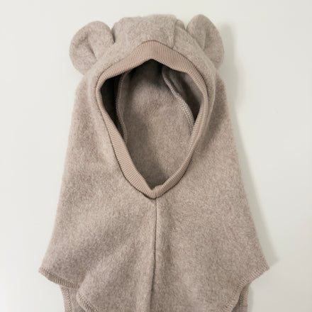 Balaclava in pile di cotone organico light taupe