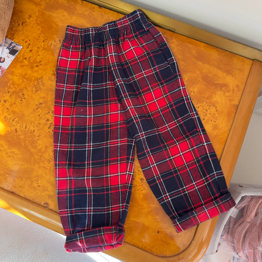 Set pigiama scozzese in flanella di cotone KID