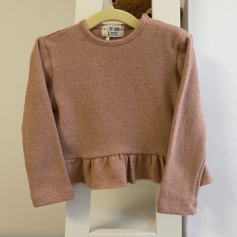 Maglia svasata in caldo cotone blush