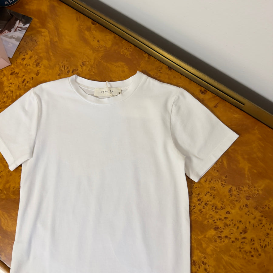 T-shirt basic latte in jersey di cotone morbidissimo