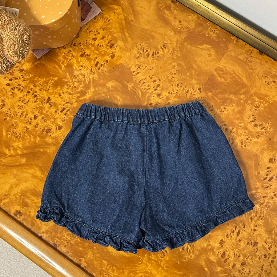 Pantaloncino in denim morbido con ruches – Fresco, versatile ed elegante