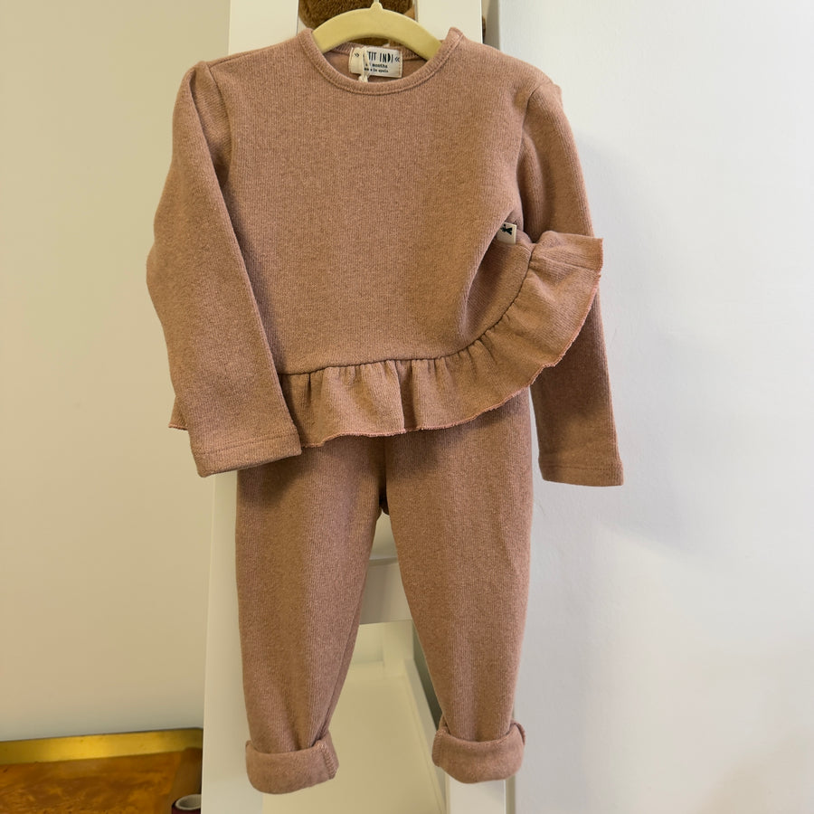 Maglia svasata in caldo cotone blush