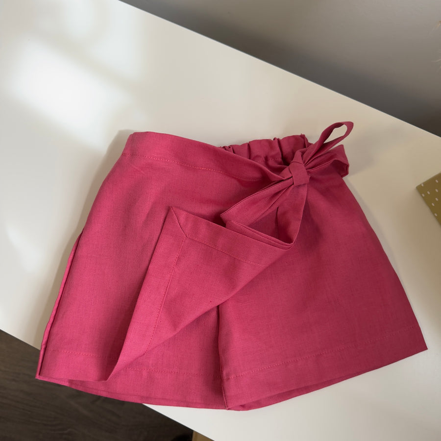 Gonna pantalone in cotone con fiocco – design portafoglio, pratica e raffinata