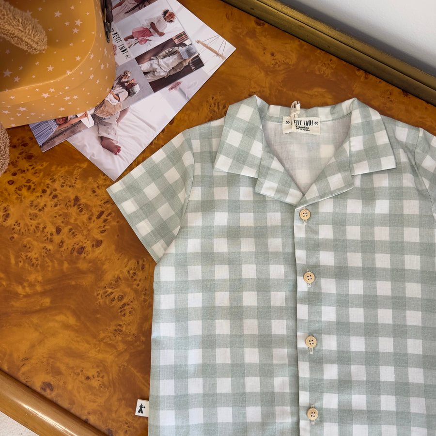 Camicia vichy salvia a manica corta - facile e super versatile
