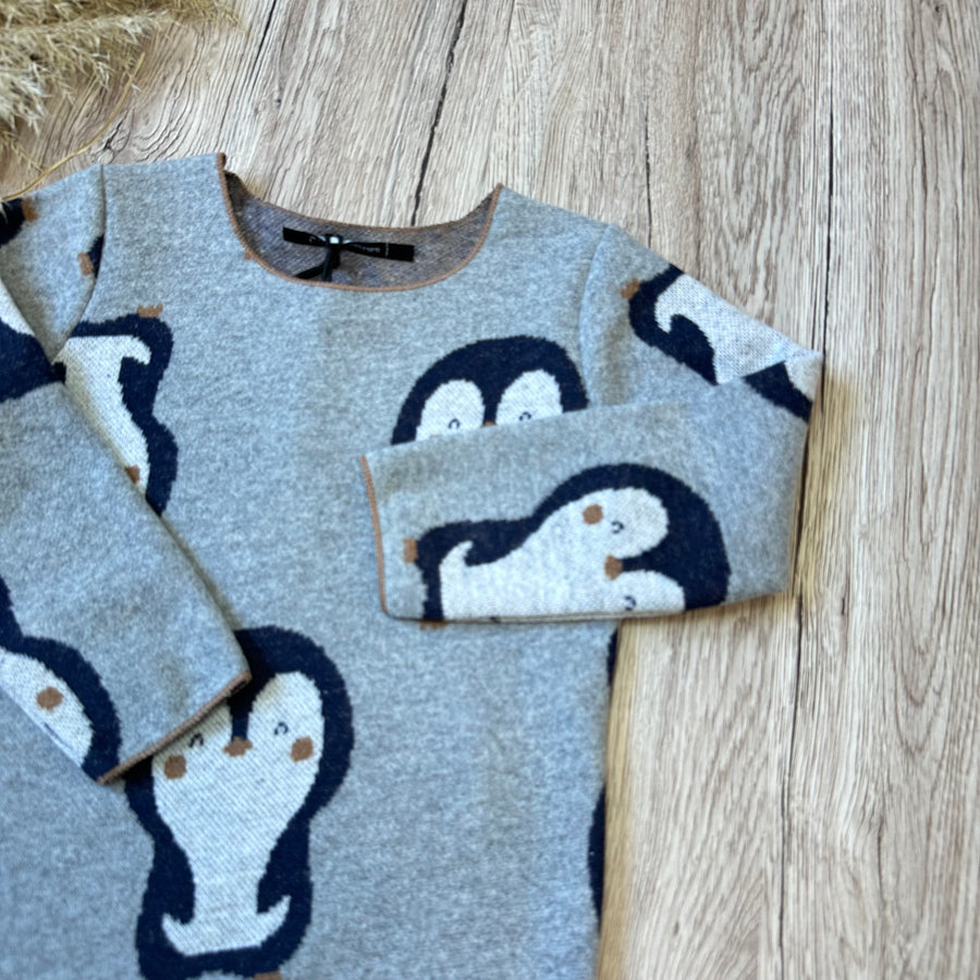 Maglietta in caldo cotone con pinguini - comfort e stile che conquista
