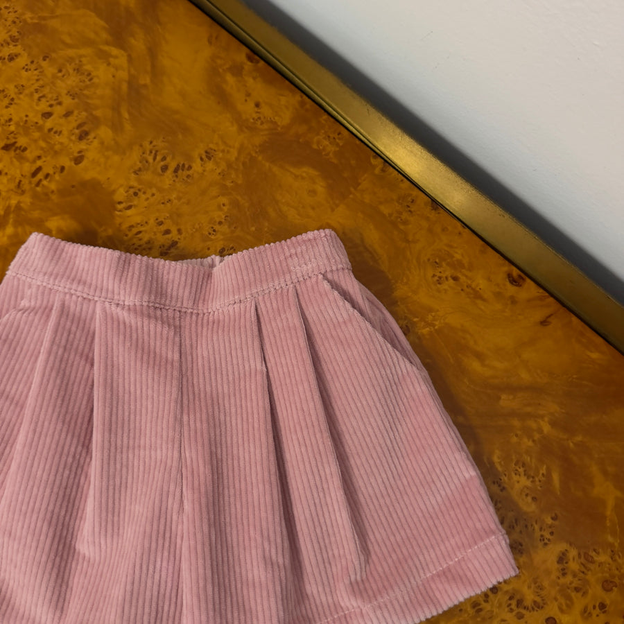 Pantaloncino a Gonna in Velluto a Coste Larghe -Rosa Peonia