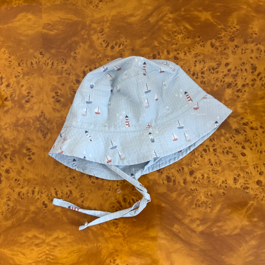 Cappello in Cotone con Lacci - mare