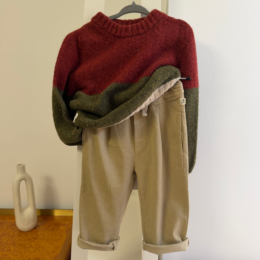 Maglione in tweed ginger-green - Nilo