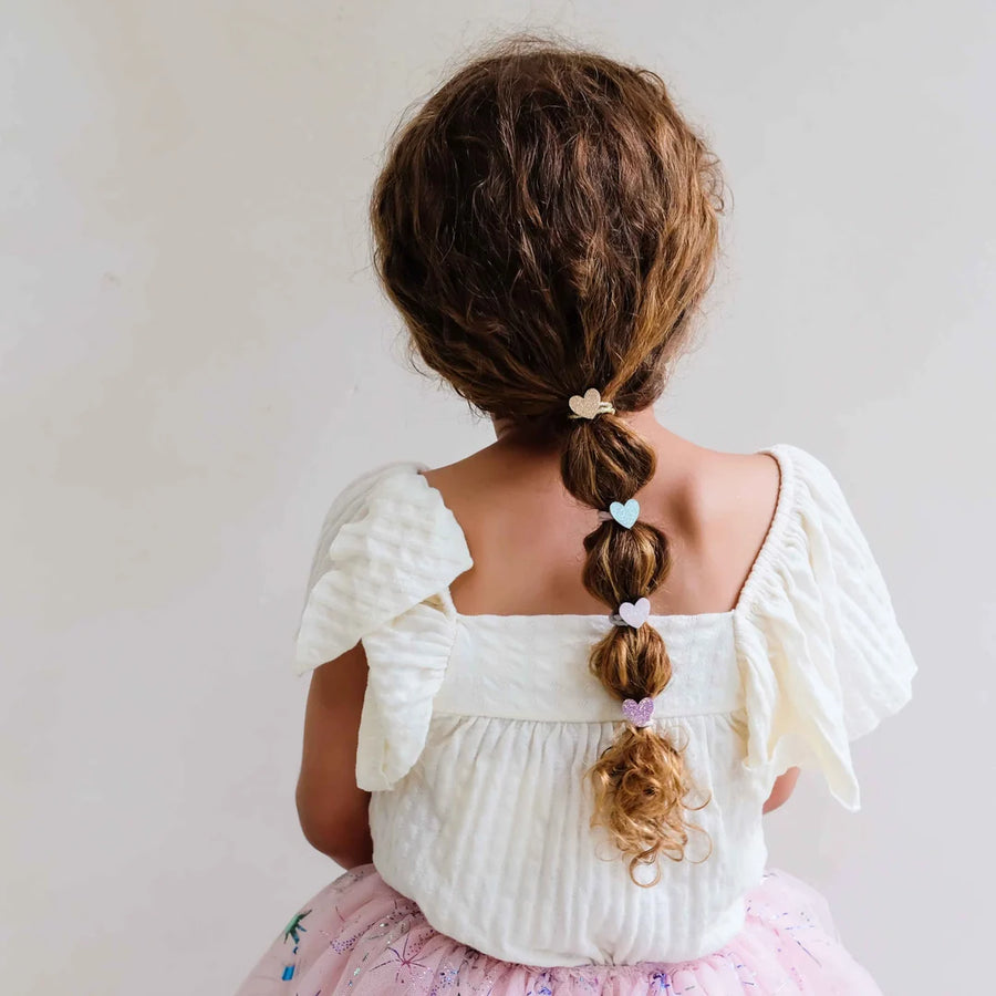 Mini Elastici per Capelli con Cuori Glitter -Teeny Heart