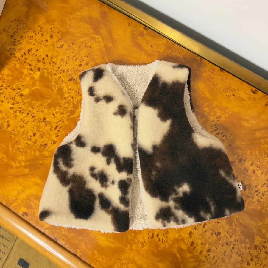 Gilet reversibile teddy fantasia Cow