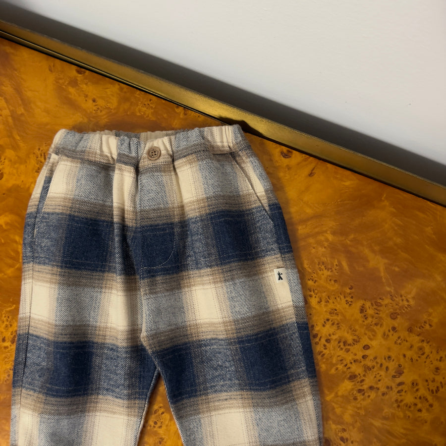 Pantalone a quadri navy e avena