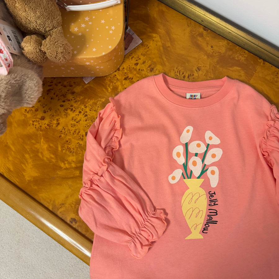 Egg flower frill longsleeve T-shirt