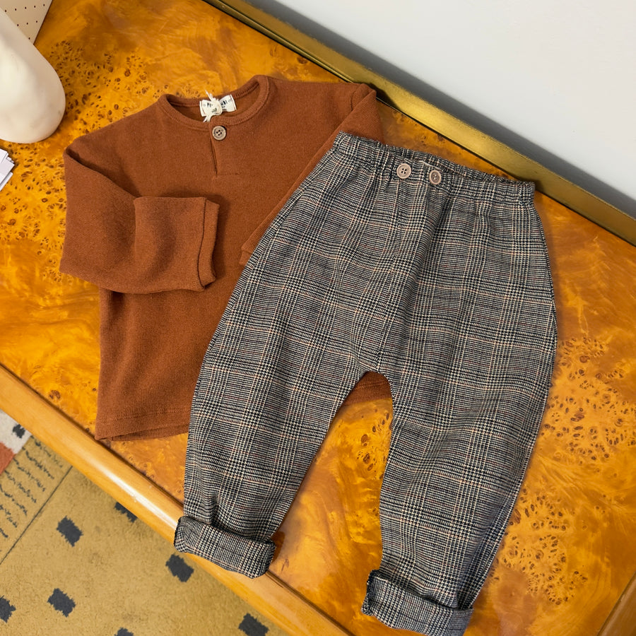 Completo maglia ginger e pantalone check