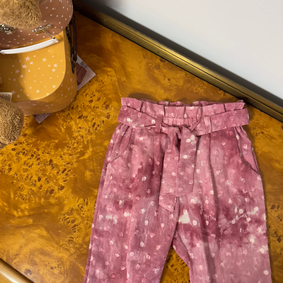 Pantalone in mussola di cotone rosa ciliegia – Leggero, fresco e raffinato
