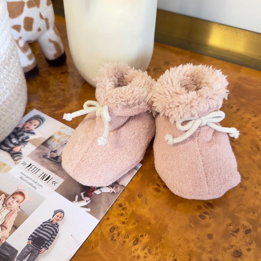 Scarpine neonata pink nude  con pelliccia interna – Calde e morbide