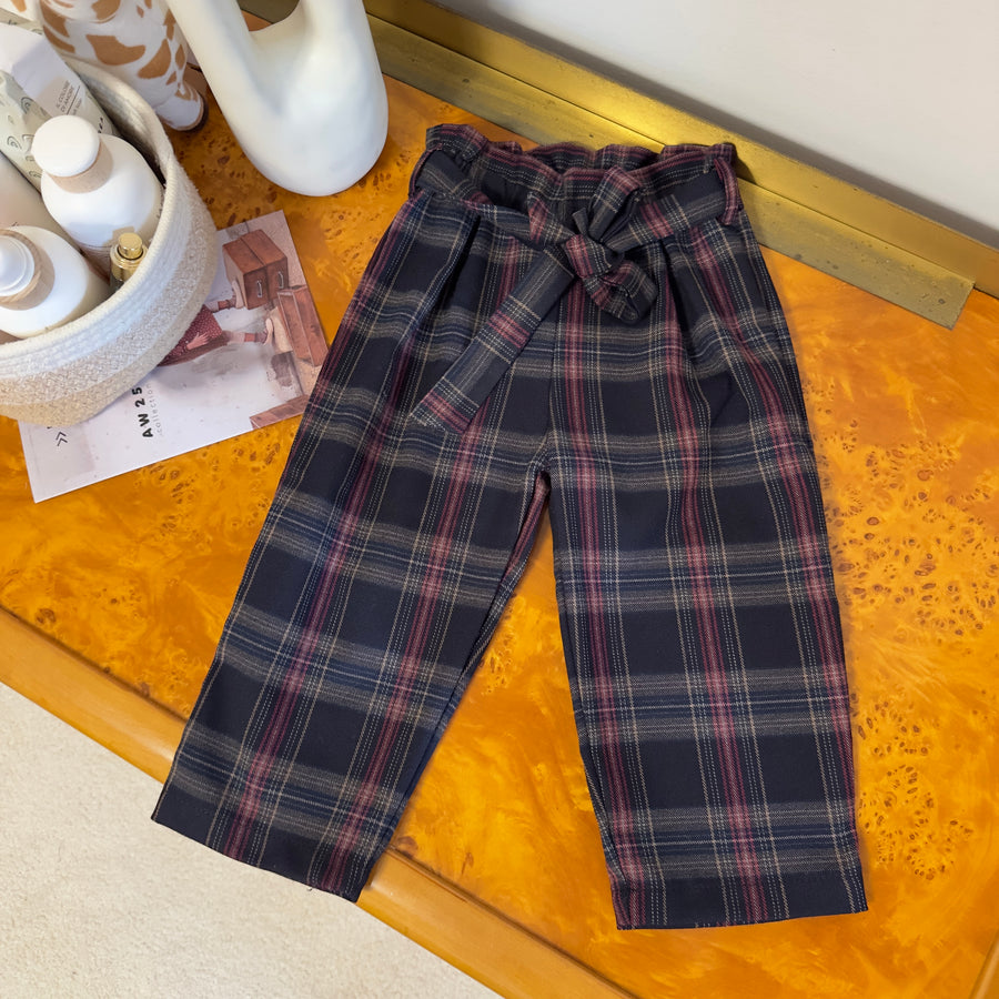 Pantalone scozzese morbido e versatile con cintura in vita